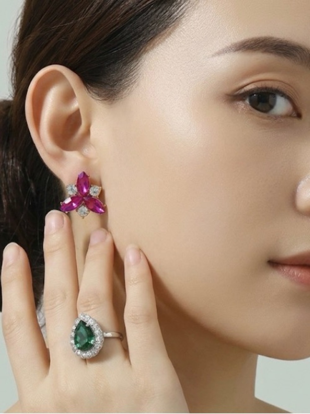 ❤️ Mid-Century Modern Teardrop  Costume Ring & Earring Set